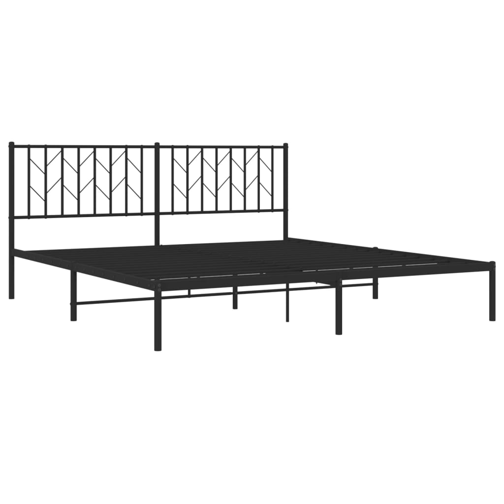 Estrutura de cama em metal com cabeceira 180x200 cm preto