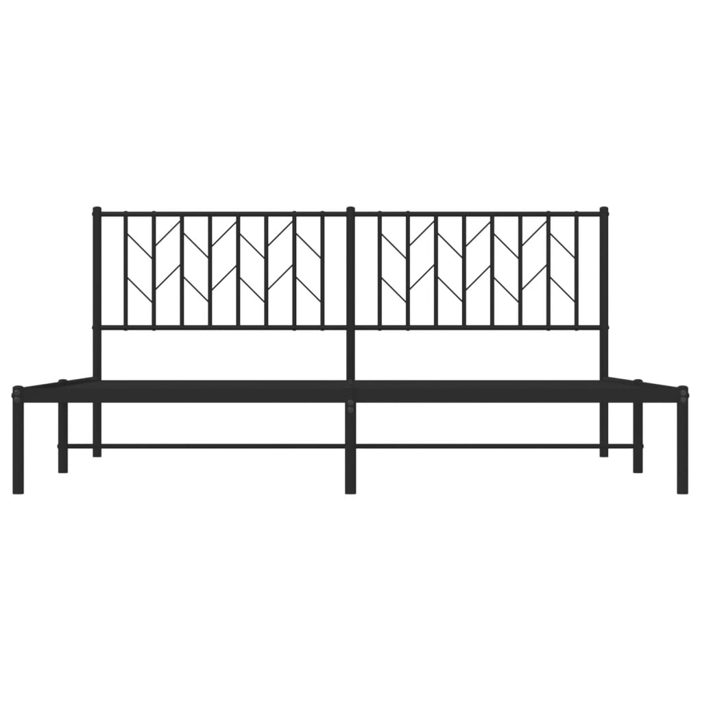 Estrutura de cama em metal com cabeceira 180x200 cm preto