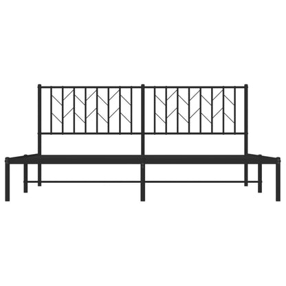 Estrutura de cama em metal com cabeceira 180x200 cm preto