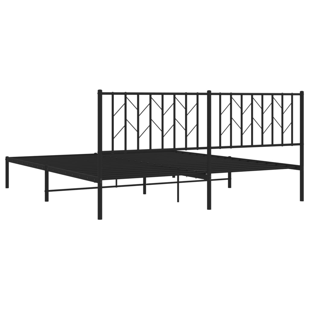 Estrutura de cama em metal com cabeceira 180x200 cm preto