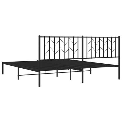 Estrutura de cama em metal com cabeceira 180x200 cm preto