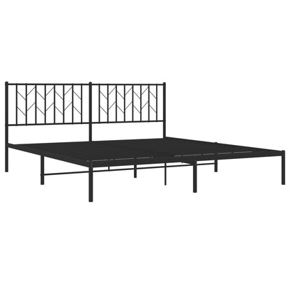 Estrutura de cama com cabeceira 183x213 cm metal preto