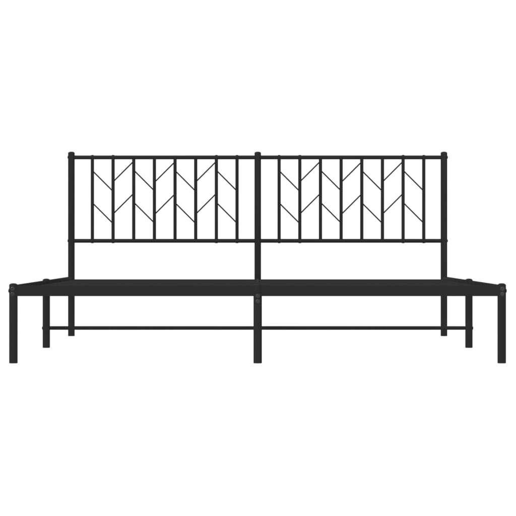 Estrutura de cama com cabeceira 183x213 cm metal preto