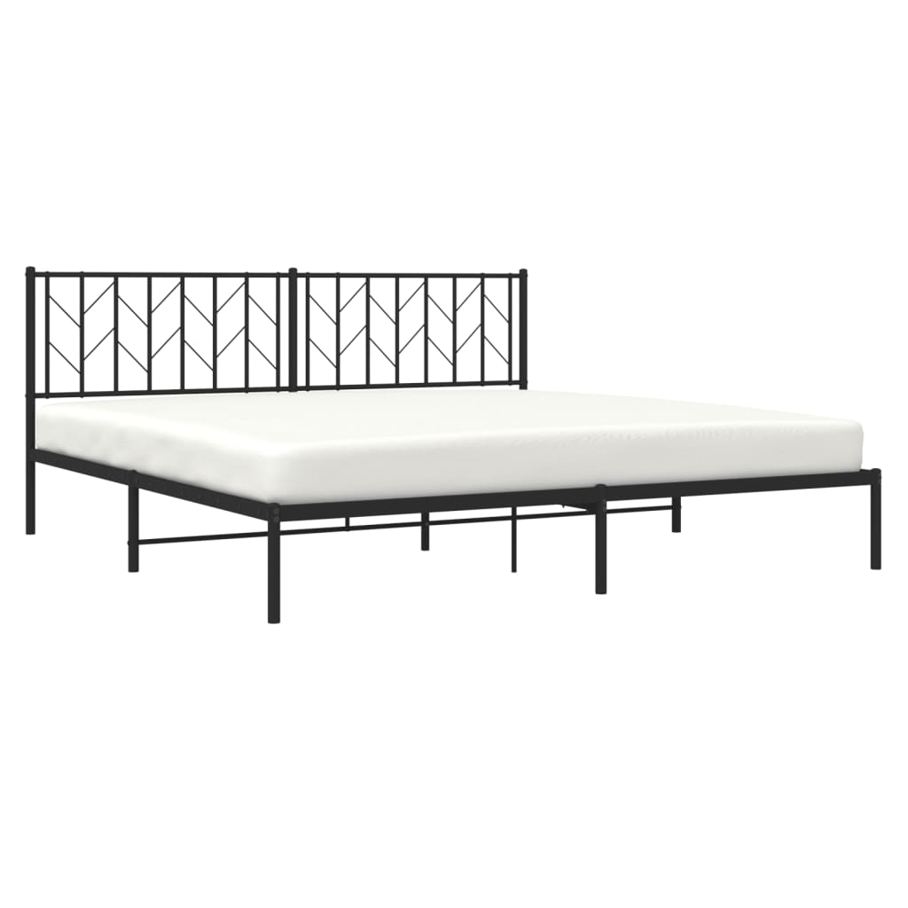 Estrutura de cama com cabeceira 193x203 cm metal preto