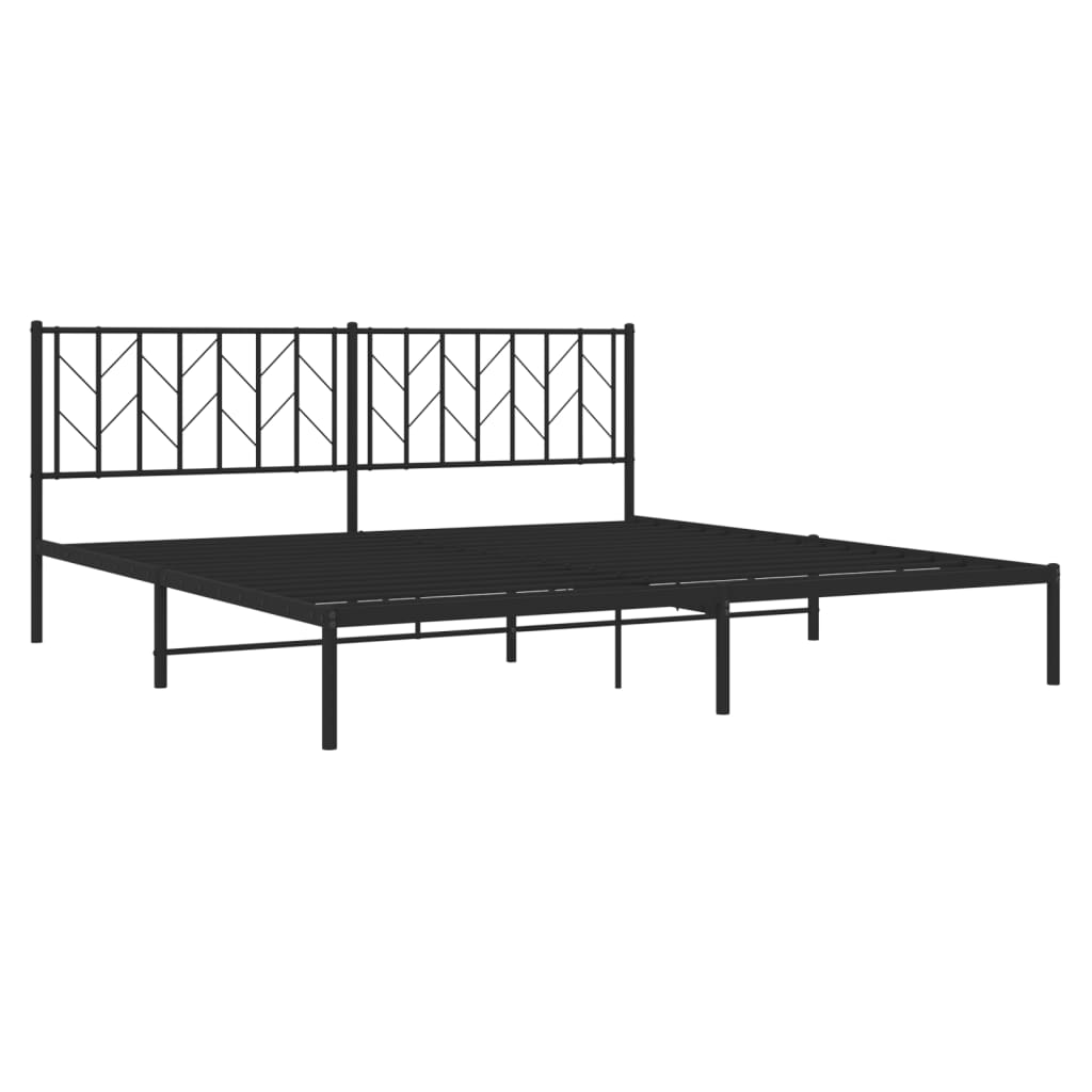 Estrutura de cama com cabeceira 193x203 cm metal preto