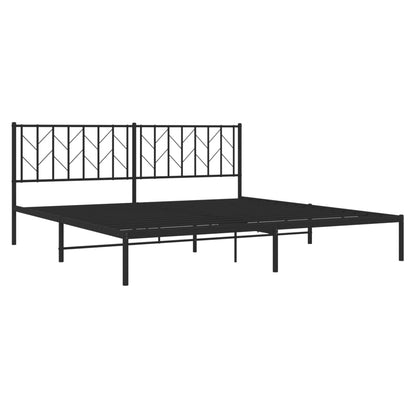 Estrutura de cama com cabeceira 193x203 cm metal preto