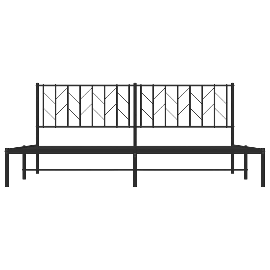 Estrutura de cama com cabeceira 193x203 cm metal preto