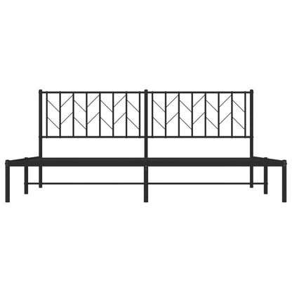 Estrutura de cama com cabeceira 193x203 cm metal preto