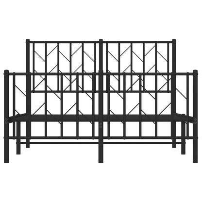 Estrutura de cama com cabeceira e pés 120x190 cm metal preto