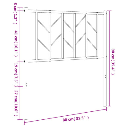 Cabeceira de cama 75 cm metal preto