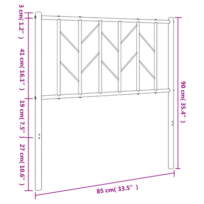 Cabeceira de cama 80 cm metal preto