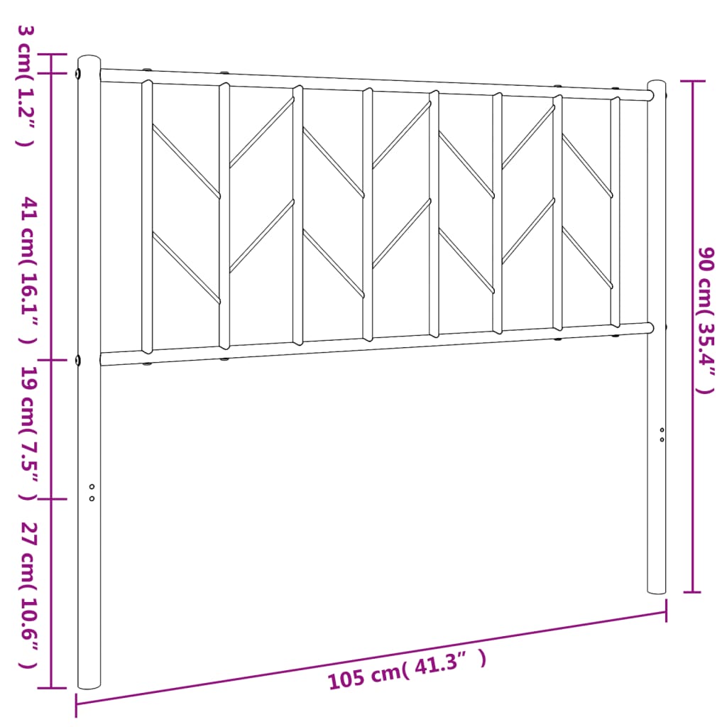 Cabeceira de cama 100 cm metal preto