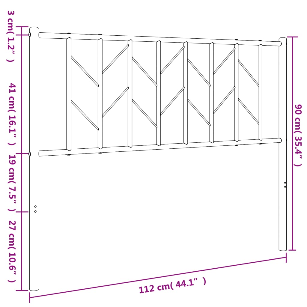 Cabeceira de cama 107 cm metal preto