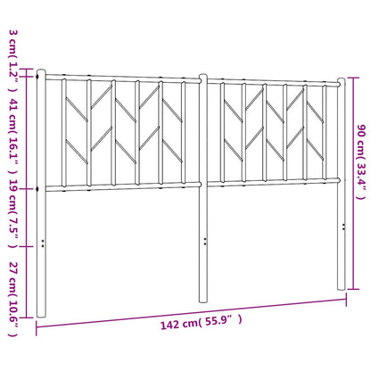 Cabeceira de cama 135 cm metal preto