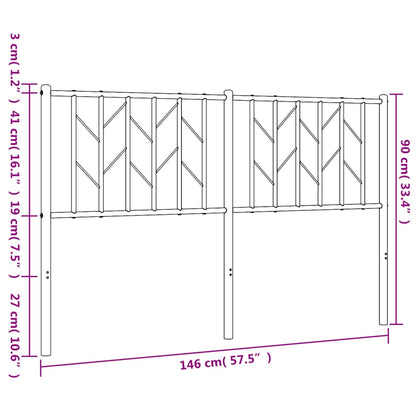 Cabeceira de cama 140 cm metal preto