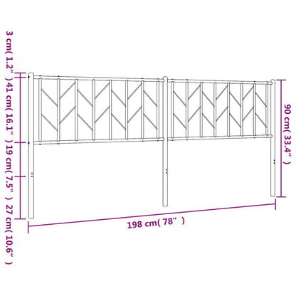 Cabeceira de cama 193 cm metal preto