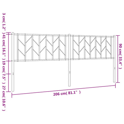 Cabeceira de cama 200 cm metal preto