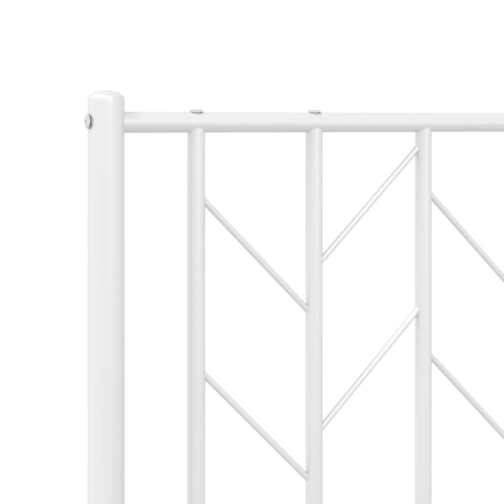 Estrutura de cama com cabeceira 75x190 cm metal branco