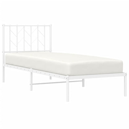 Estrutura de cama com cabeceira 80x200 cm metal branco