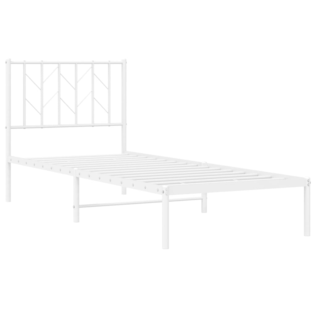 Estrutura de cama com cabeceira 80x200 cm metal branco