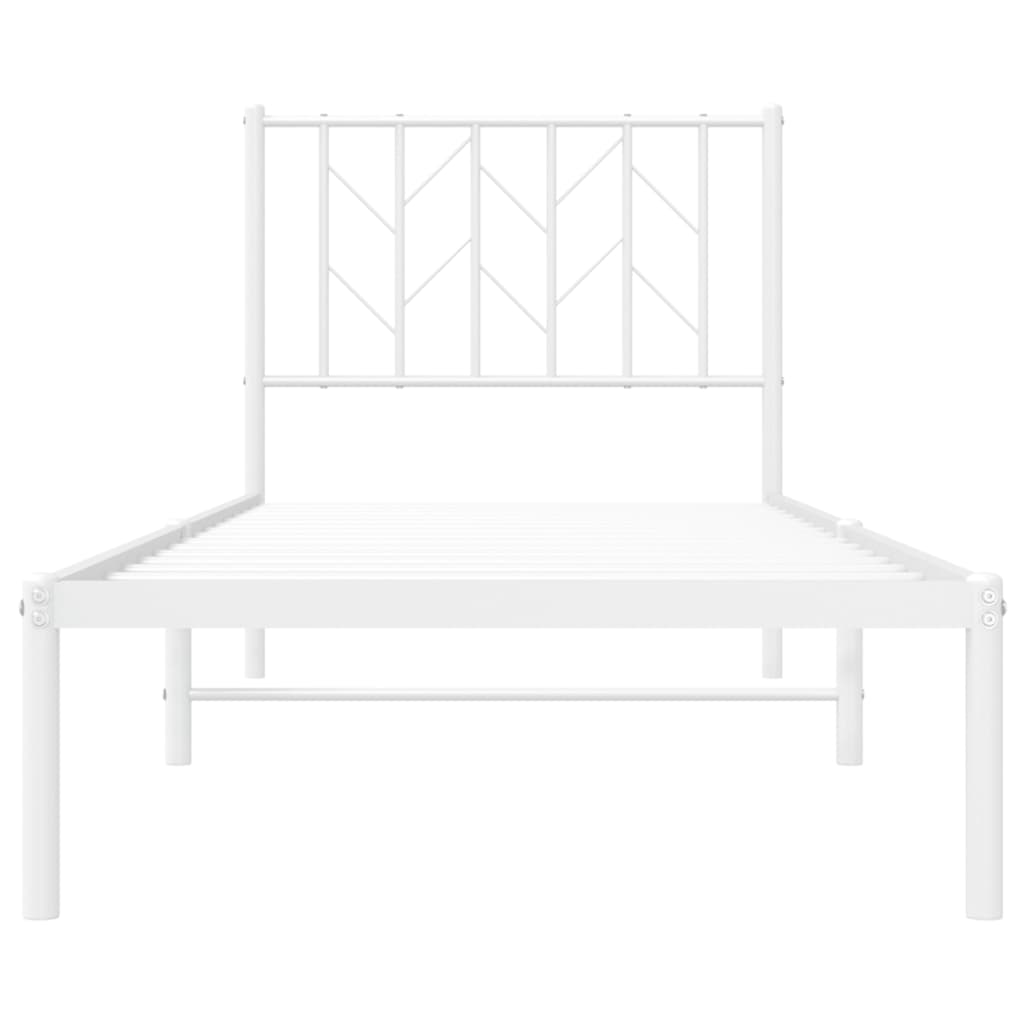 Estrutura de cama com cabeceira 80x200 cm metal branco