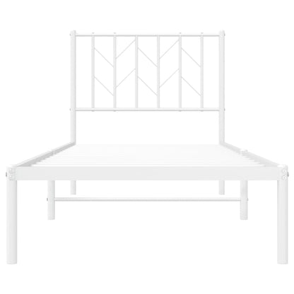 Estrutura de cama com cabeceira 80x200 cm metal branco