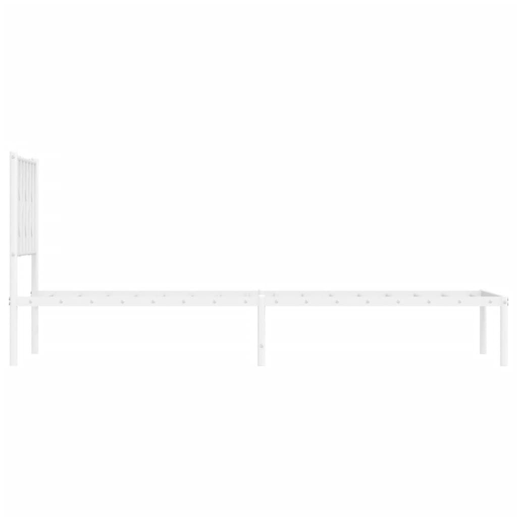 Estrutura de cama com cabeceira 80x200 cm metal branco