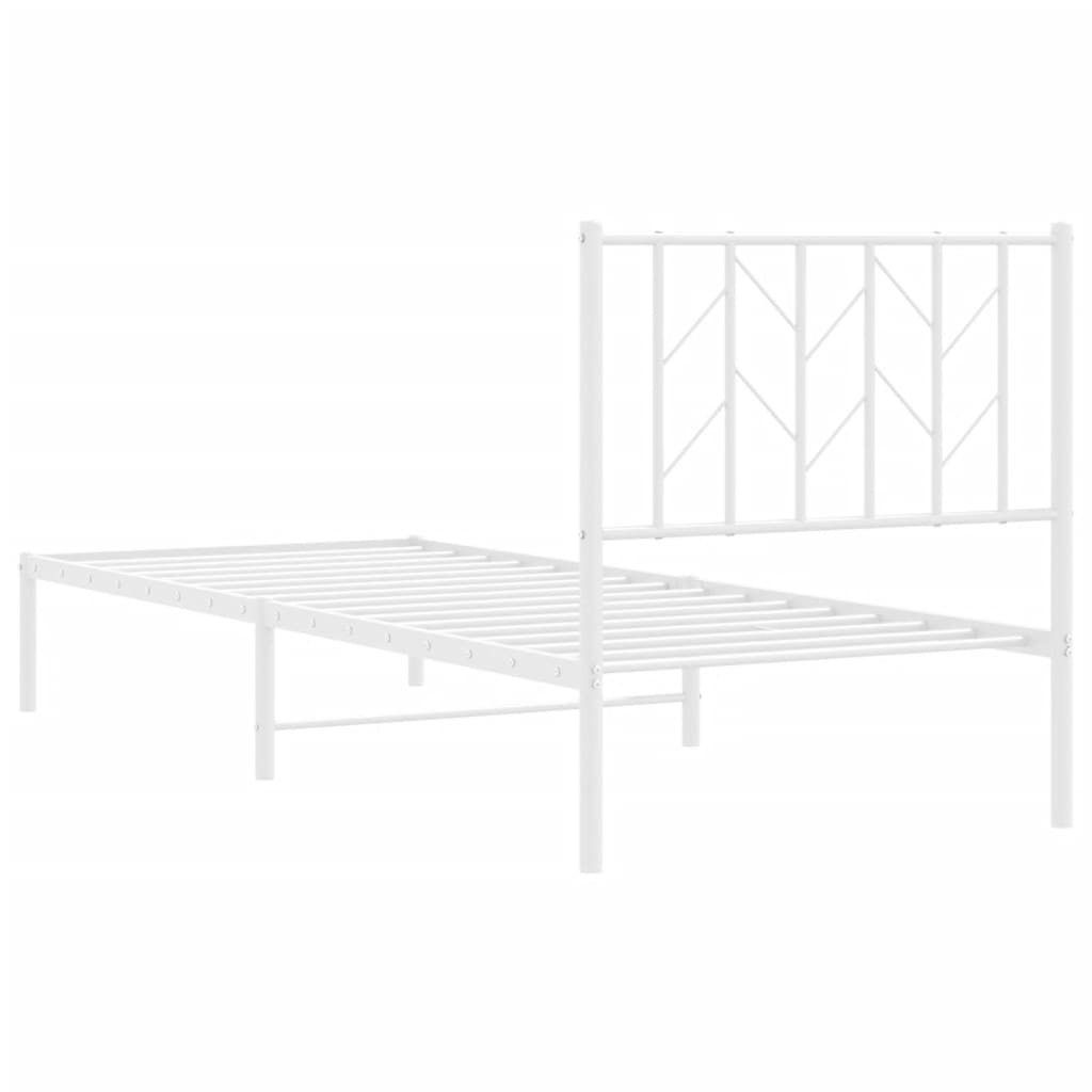 Estrutura de cama com cabeceira 80x200 cm metal branco