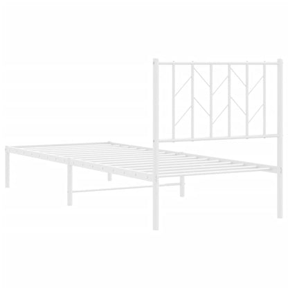 Estrutura de cama com cabeceira 80x200 cm metal branco