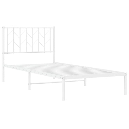 Estrutura de cama com cabeceira 90x190 cm metal branco