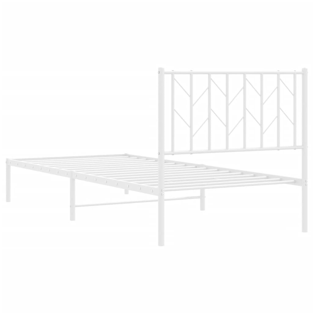 Estrutura de cama com cabeceira 90x190 cm metal branco