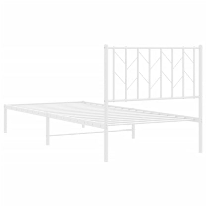 Estrutura de cama com cabeceira 90x190 cm metal branco