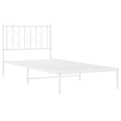 Estrutura de cama com cabeceira 90x200 cm metal branco