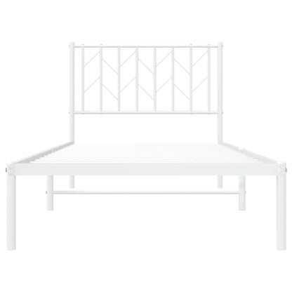 Estrutura de cama com cabeceira 90x200 cm metal branco