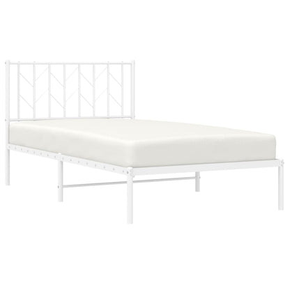 Estrutura de cama com cabeceira 100x190 cm metal branco