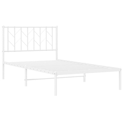 Estrutura de cama com cabeceira 100x190 cm metal branco