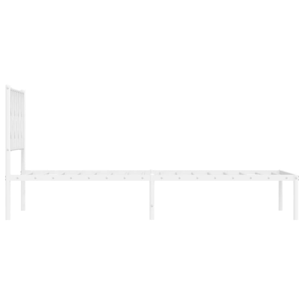 Estrutura de cama com cabeceira 100x190 cm metal branco