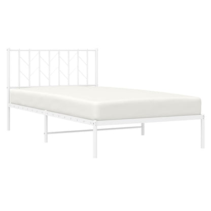 Estrutura de cama em metal com cabeceira 107x203 cm branco