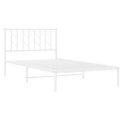 Estrutura de cama em metal com cabeceira 107x203 cm branco