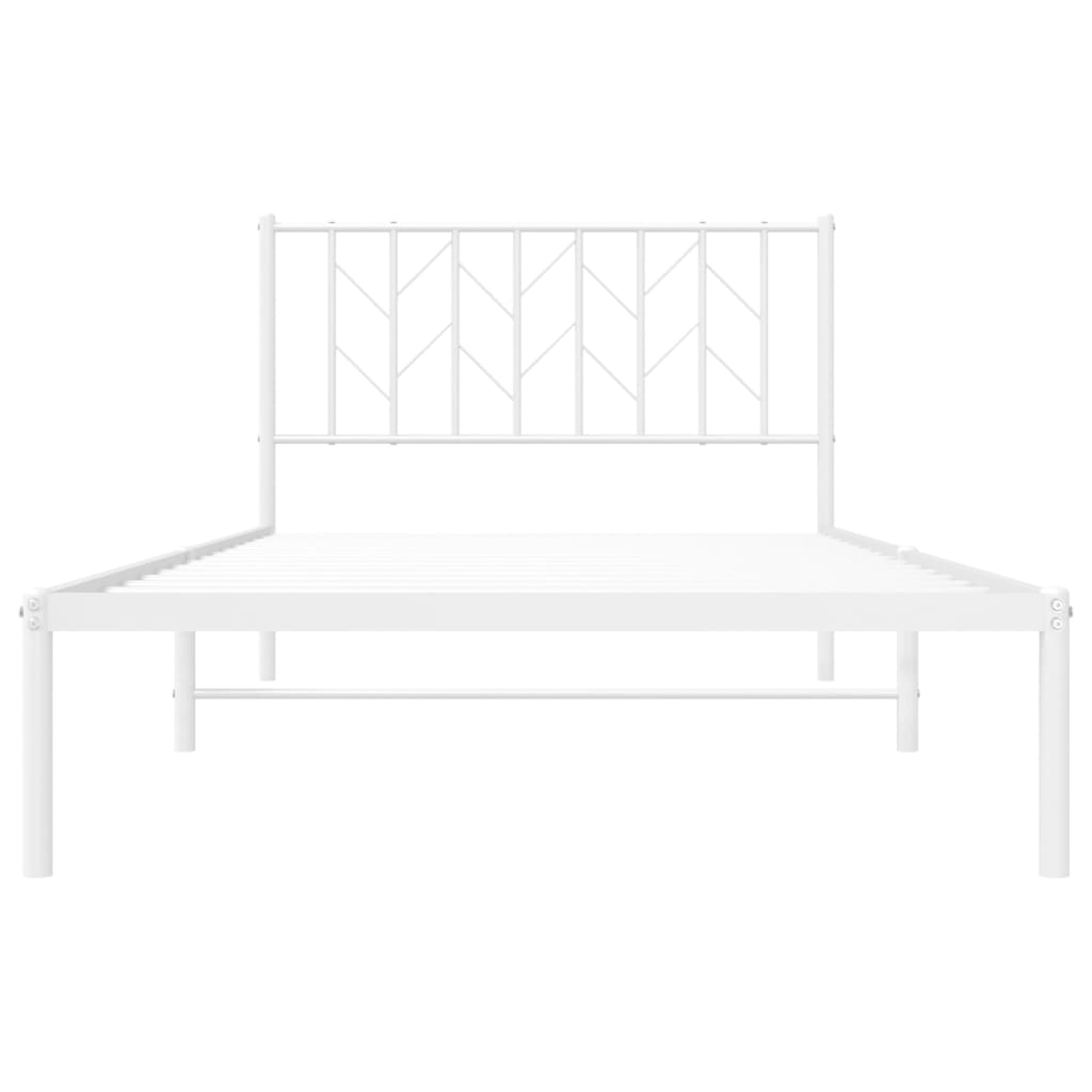 Estrutura de cama em metal com cabeceira 107x203 cm branco