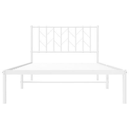 Estrutura de cama em metal com cabeceira 107x203 cm branco