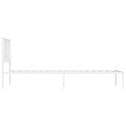 Estrutura de cama em metal com cabeceira 107x203 cm branco