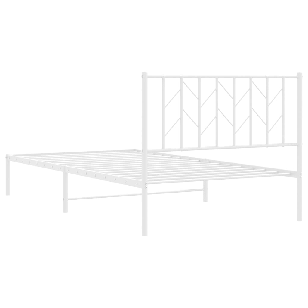 Estrutura de cama em metal com cabeceira 107x203 cm branco