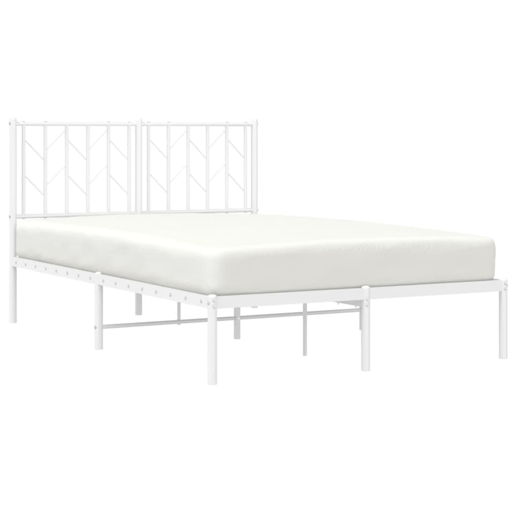 Estrutura de cama com cabeceira 120x200 cm metal branco