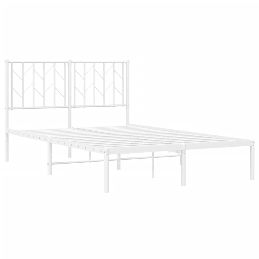 Estrutura de cama com cabeceira 120x200 cm metal branco