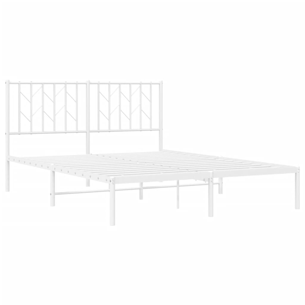 Estrutura de cama com cabeceira 135x190 cm metal branco