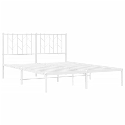 Estrutura de cama com cabeceira 135x190 cm metal branco