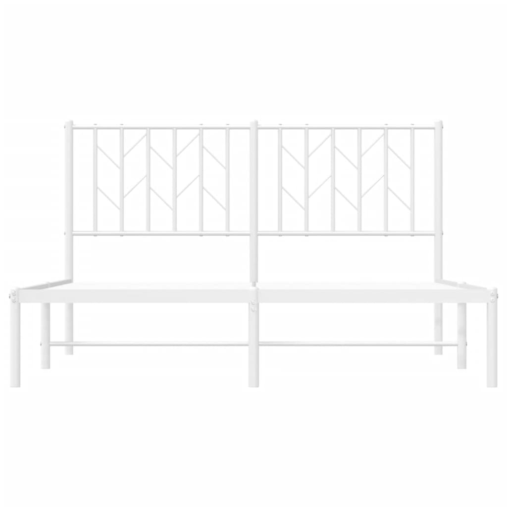 Estrutura de cama com cabeceira 135x190 cm metal branco