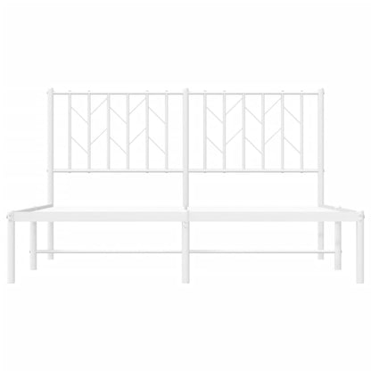 Estrutura de cama com cabeceira 135x190 cm metal branco