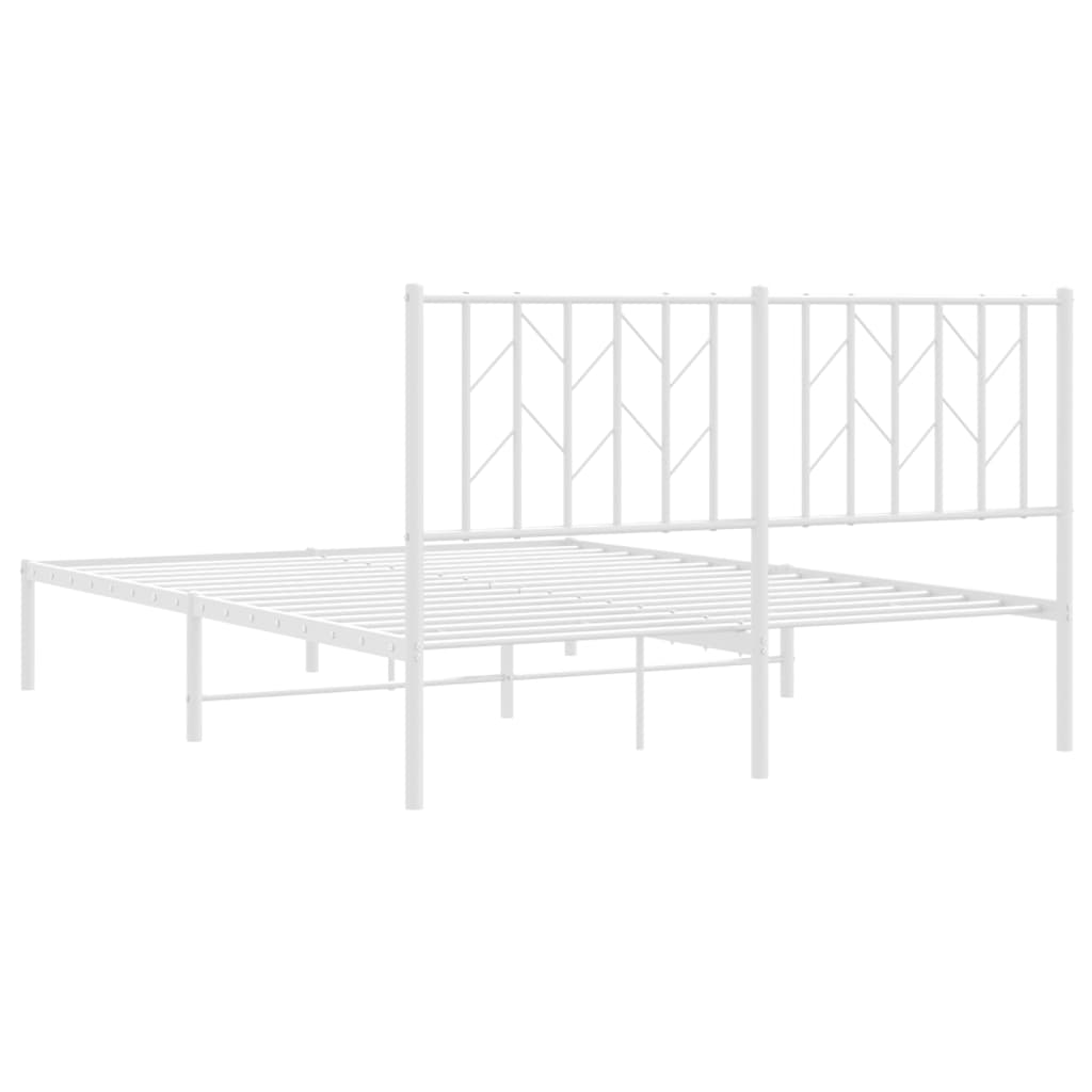 Estrutura de cama com cabeceira 135x190 cm metal branco